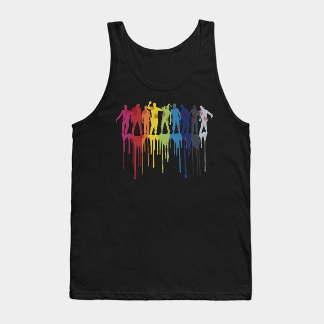 Rainbow Zombie Shuffle: Version Two Tank Top by Psitta